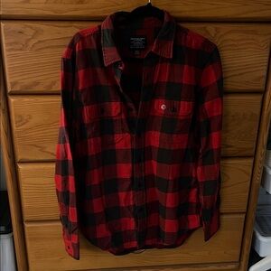 American Eagle Outfitters Red and Black Checkered Shirt